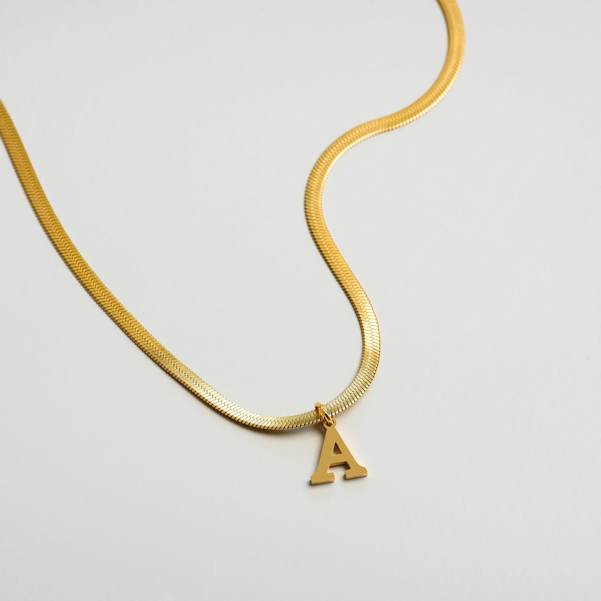Initial Letter Necklace Gold Plated 18K