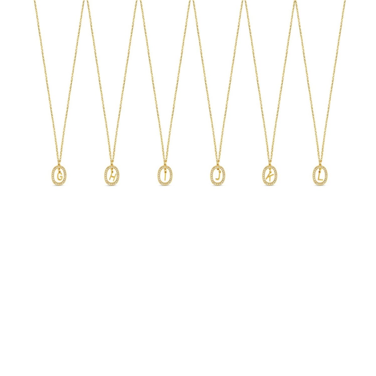 Initial Letter Prism Necklace Plated in 18K Gold