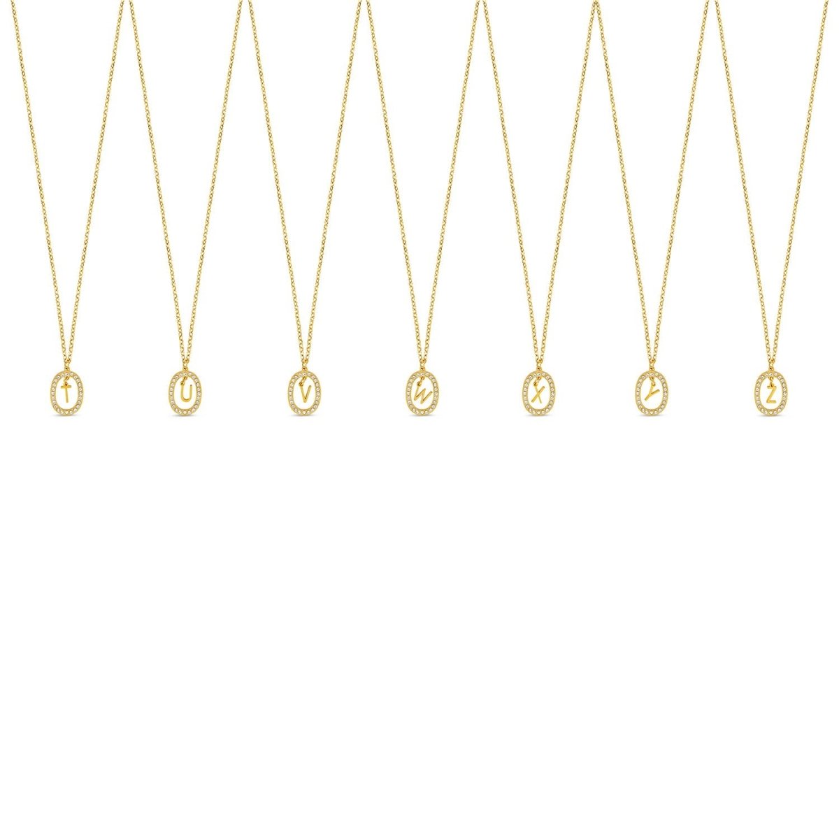 Initial Letter Prism Necklace Plated in 18K Gold