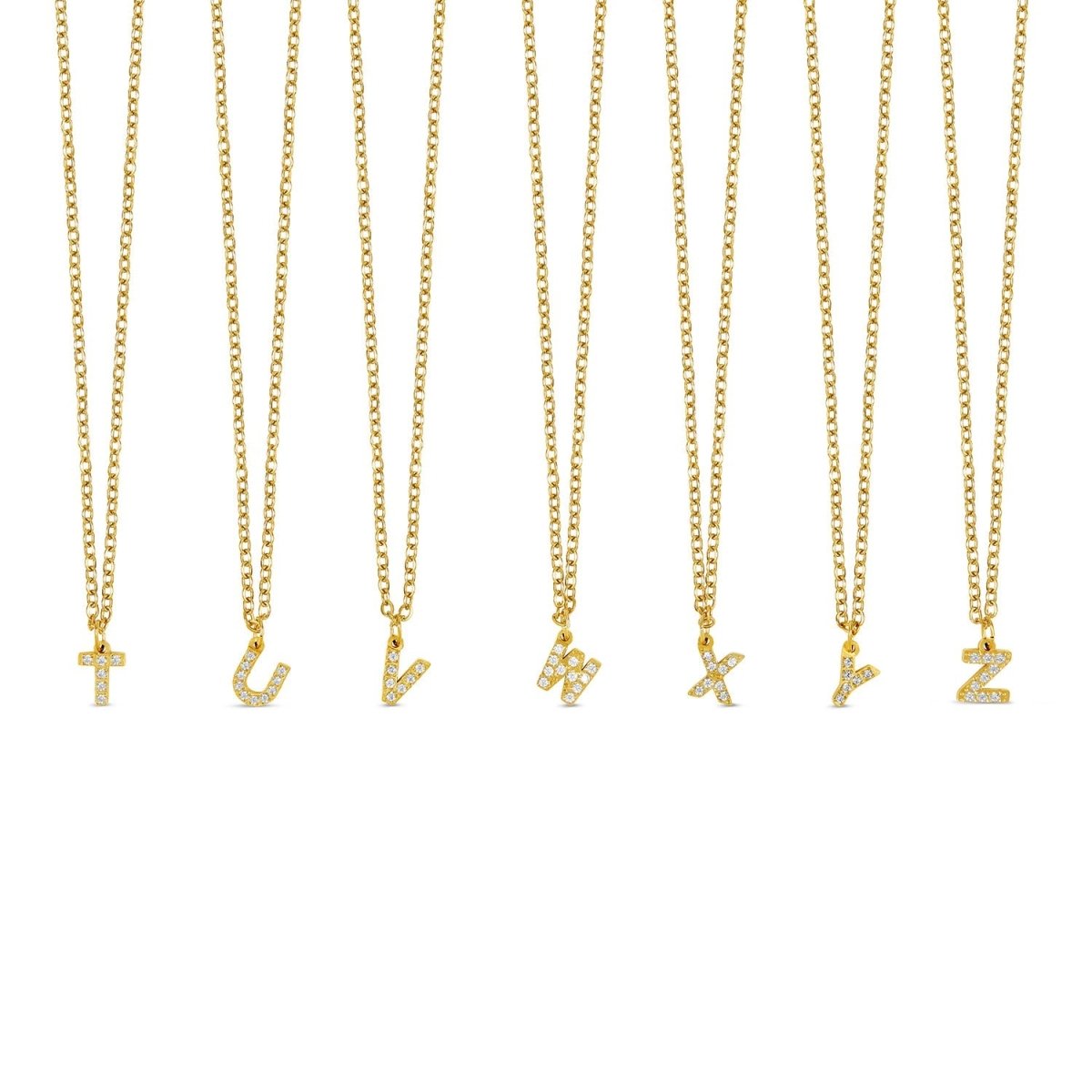 Collier avec initiale et pierre plaqué or 18 carats