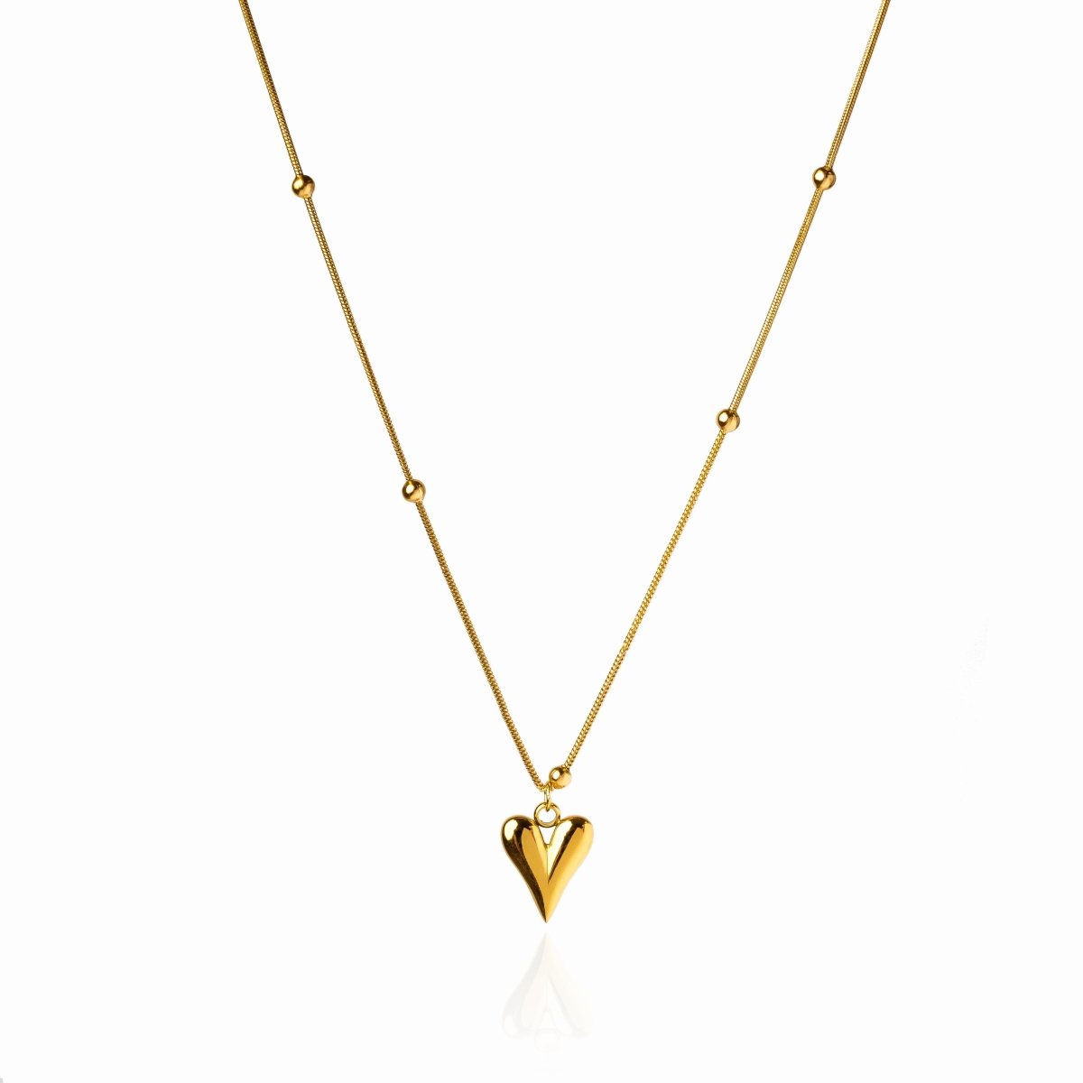 Life Love Heart Necklace Plated in 18K Gold