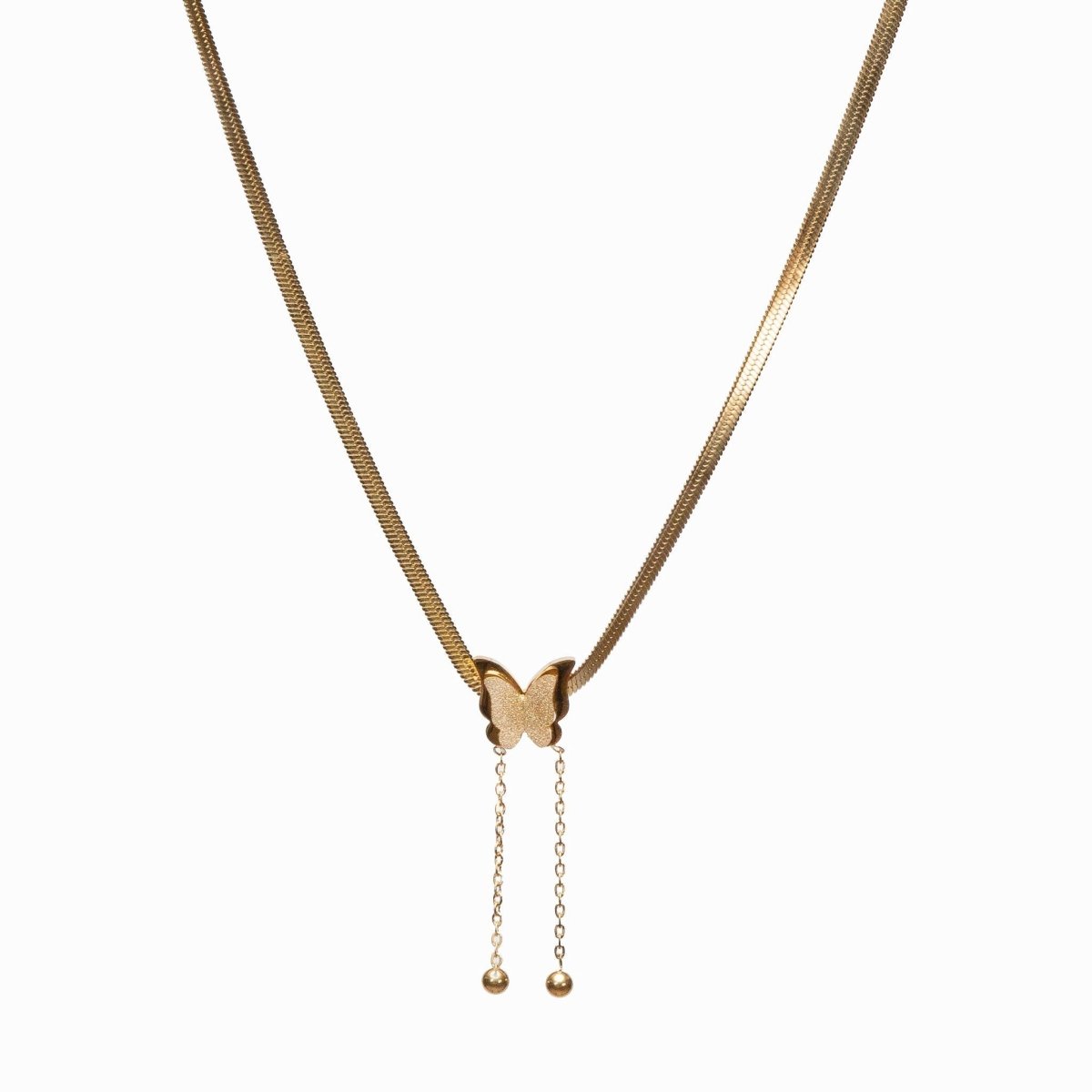 Free Butterfly Mesh Necklace Plated in 18K Gold