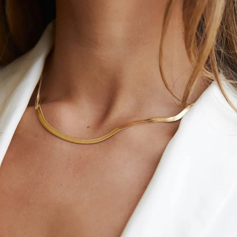Gold Plated Snake Mesh Necklace