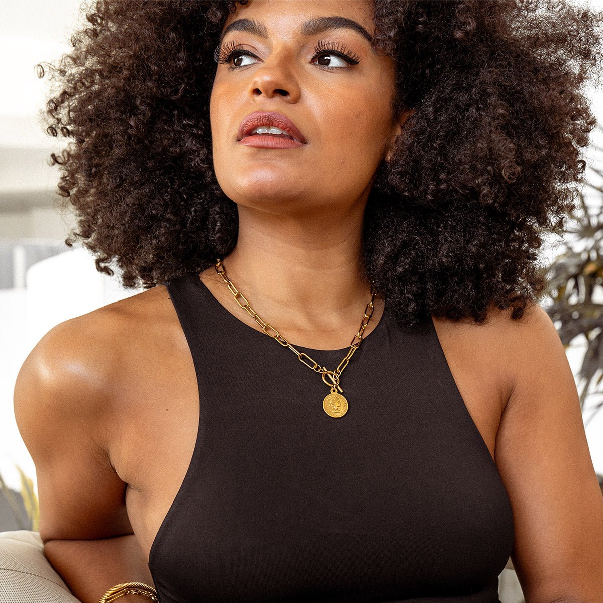 New York Cents Necklace Plated in 18K Gold