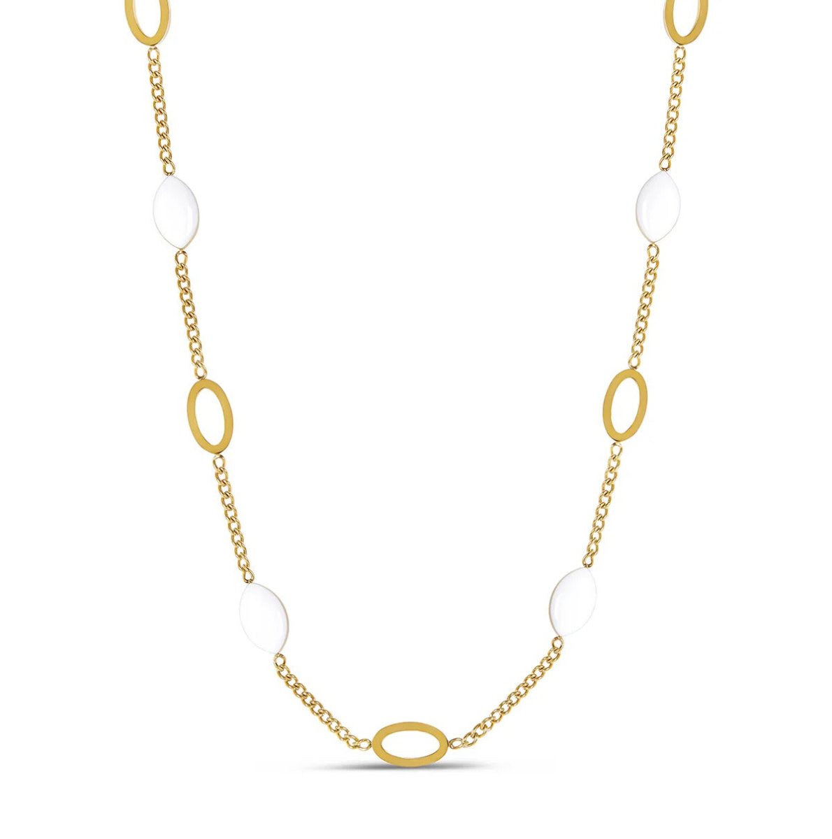 Oval Pendant Necklace Revyora Plated in 18K Gold
