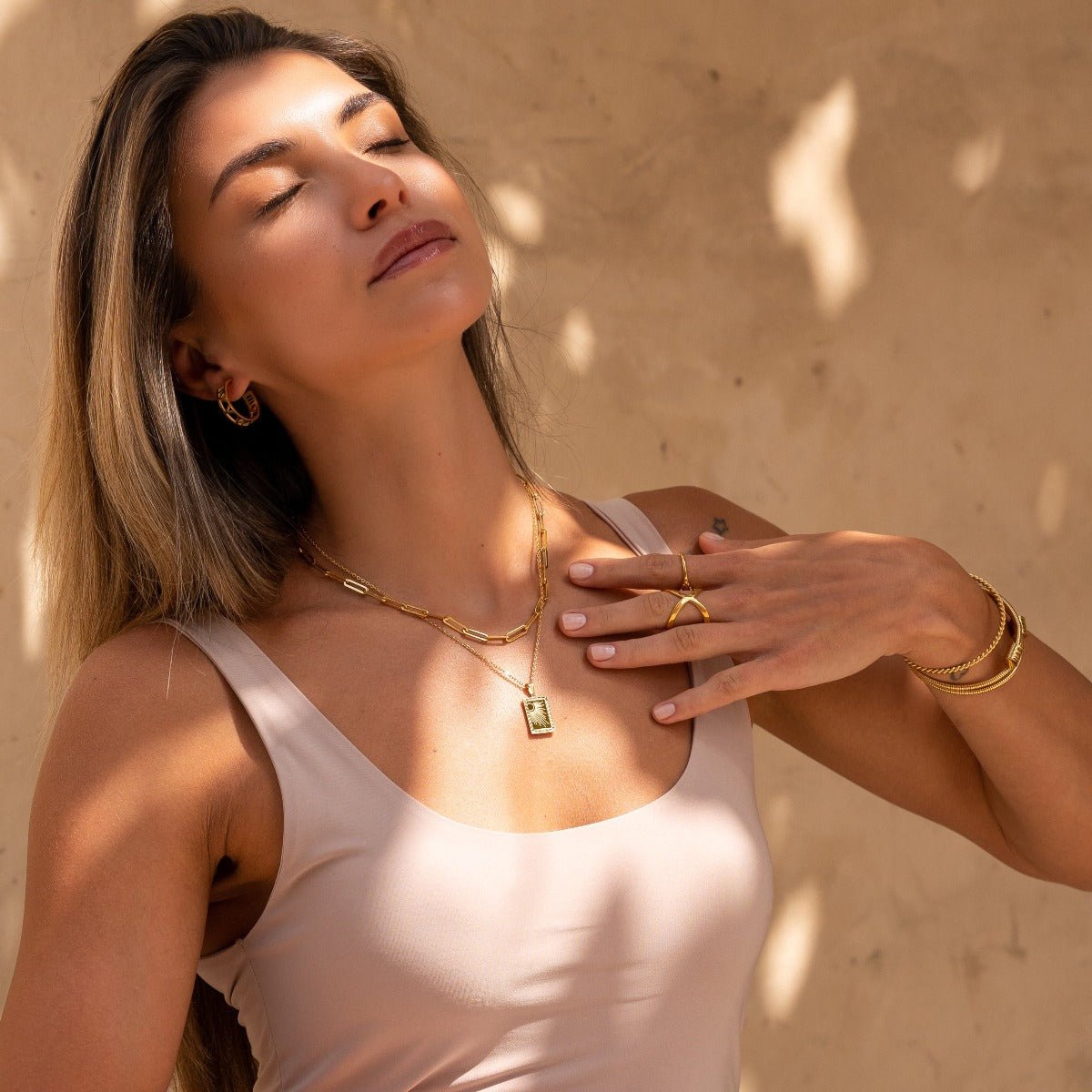 Sunrise Necklace Pendant Sunrise Plated in 18K Gold