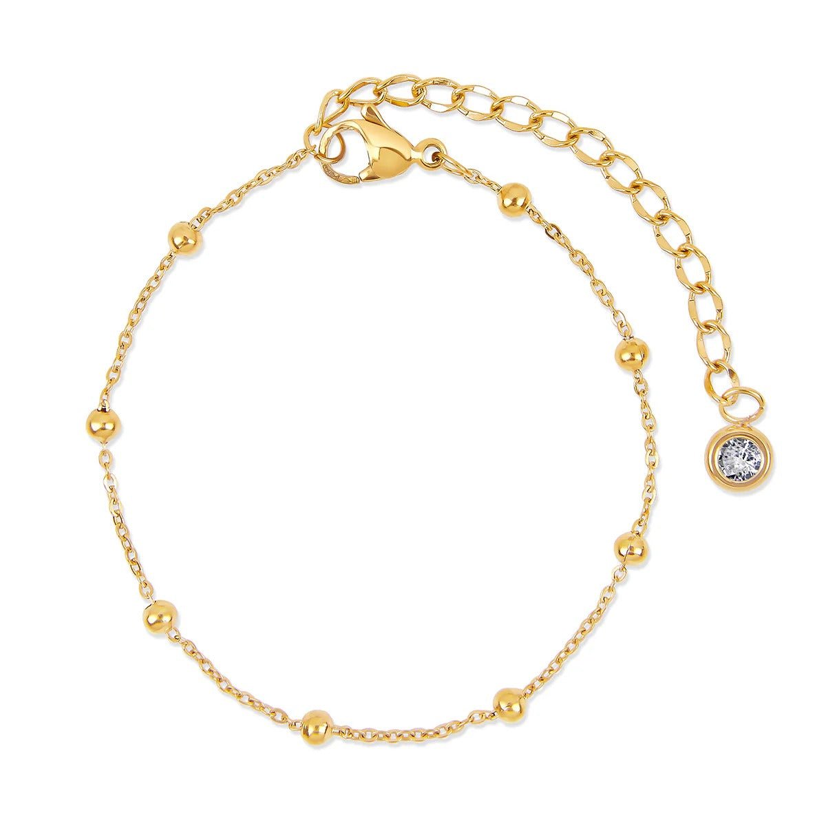 Glamour Bracelet Set with Zirconia Gold Plated 18K