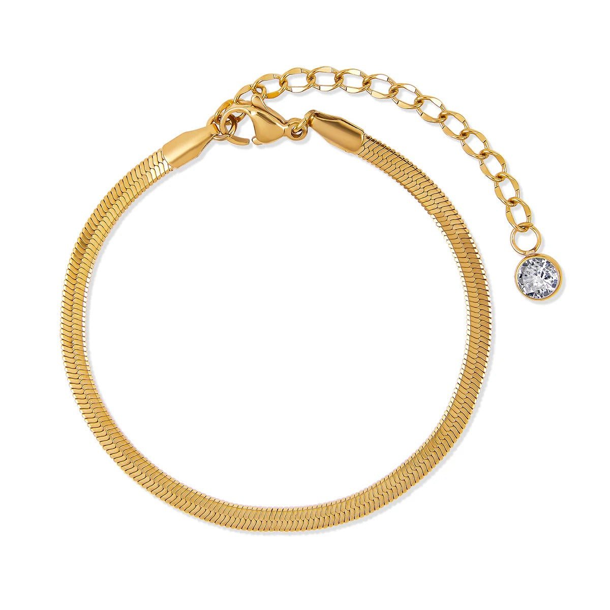 Glamour Bracelet Set with Zirconia Gold Plated 18K