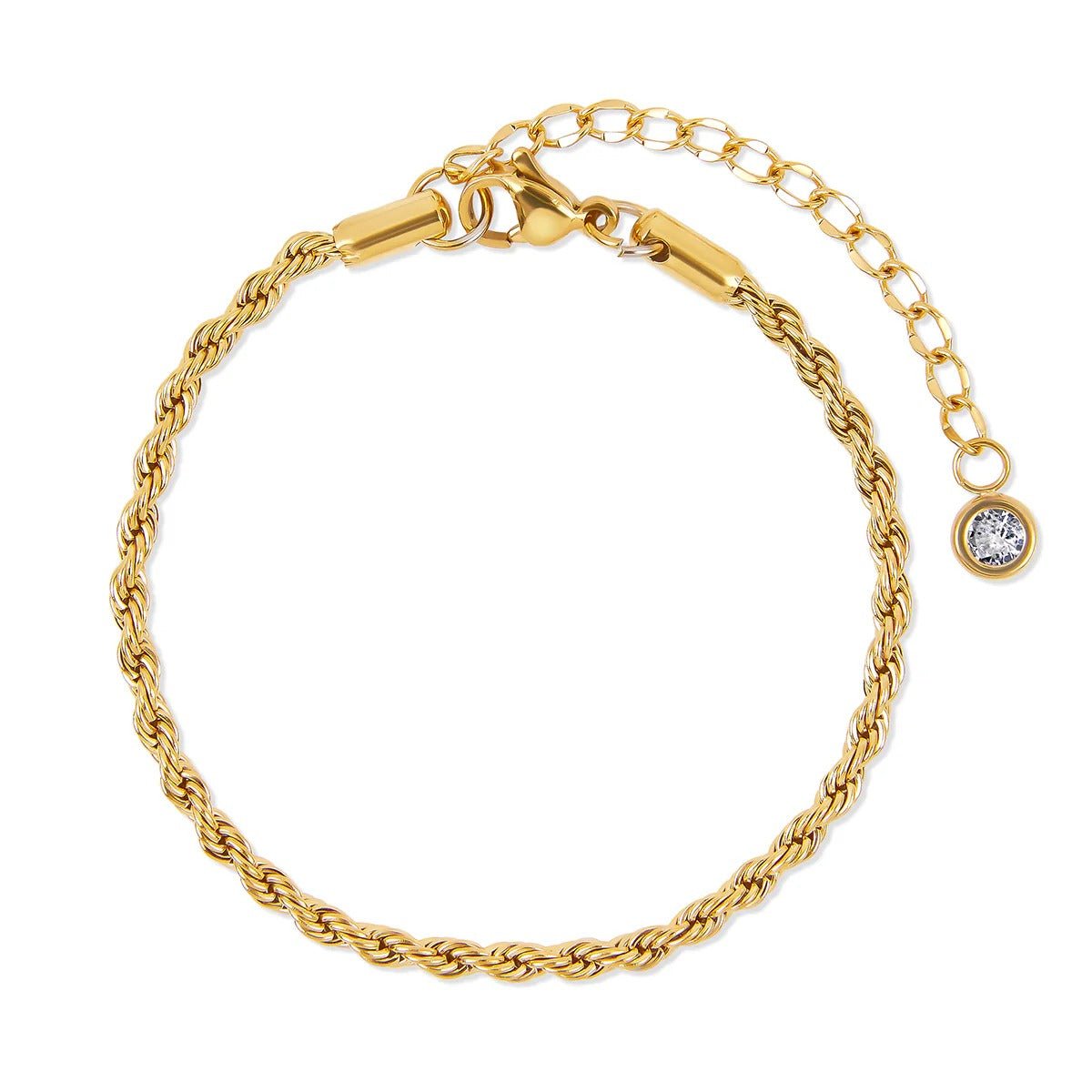 Glamour Bracelet Set with Zirconia Gold Plated 18K