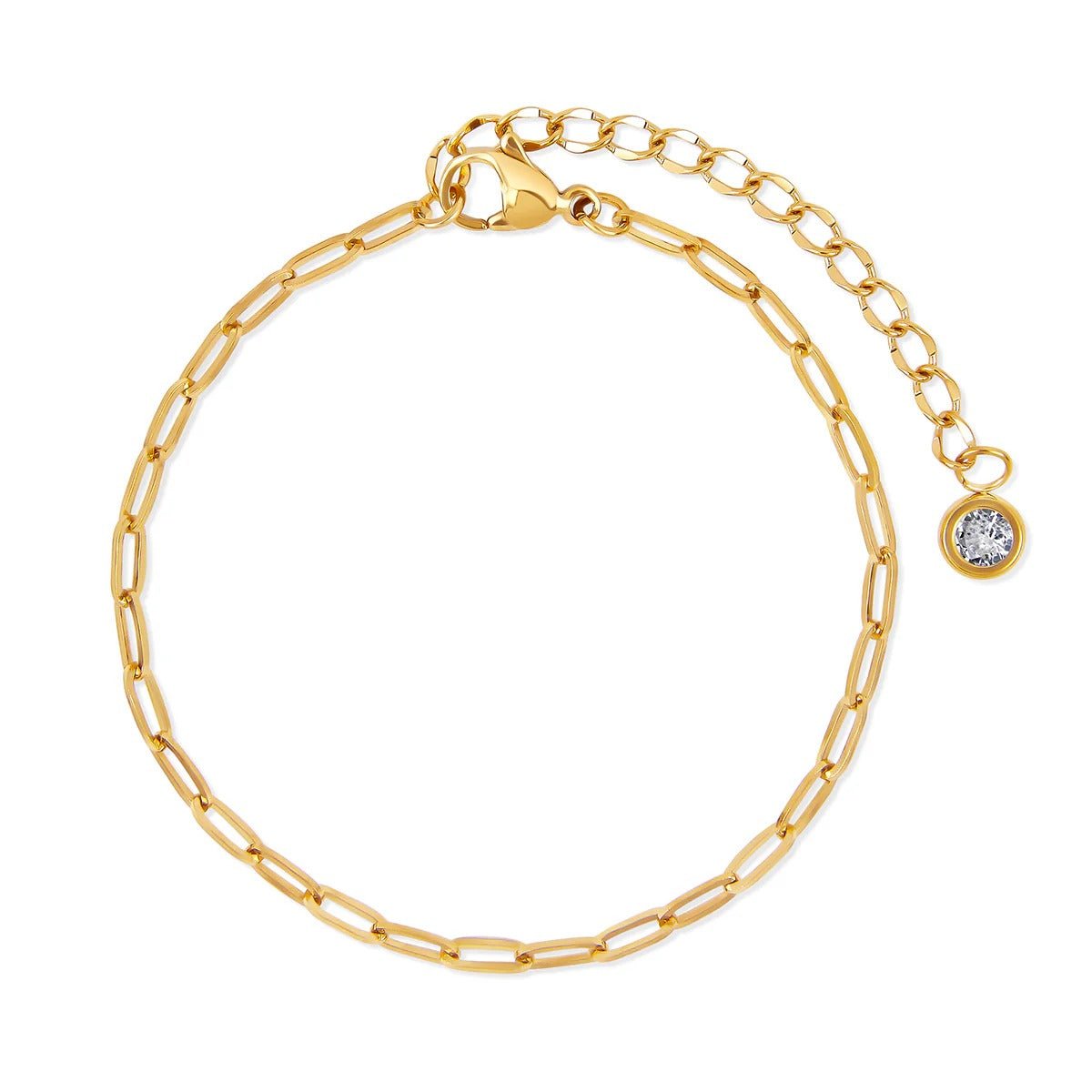 Glamour Bracelet Set with Zirconia Gold Plated 18K