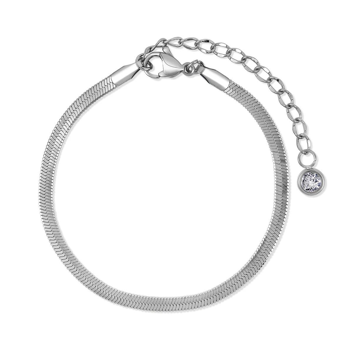 Glamour Bracelet Set with Zirconia - Silver