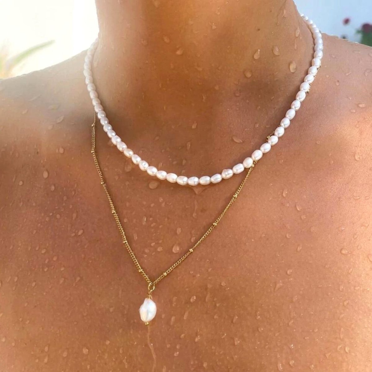 Aloha Double Necklace Plated in 18k Gold