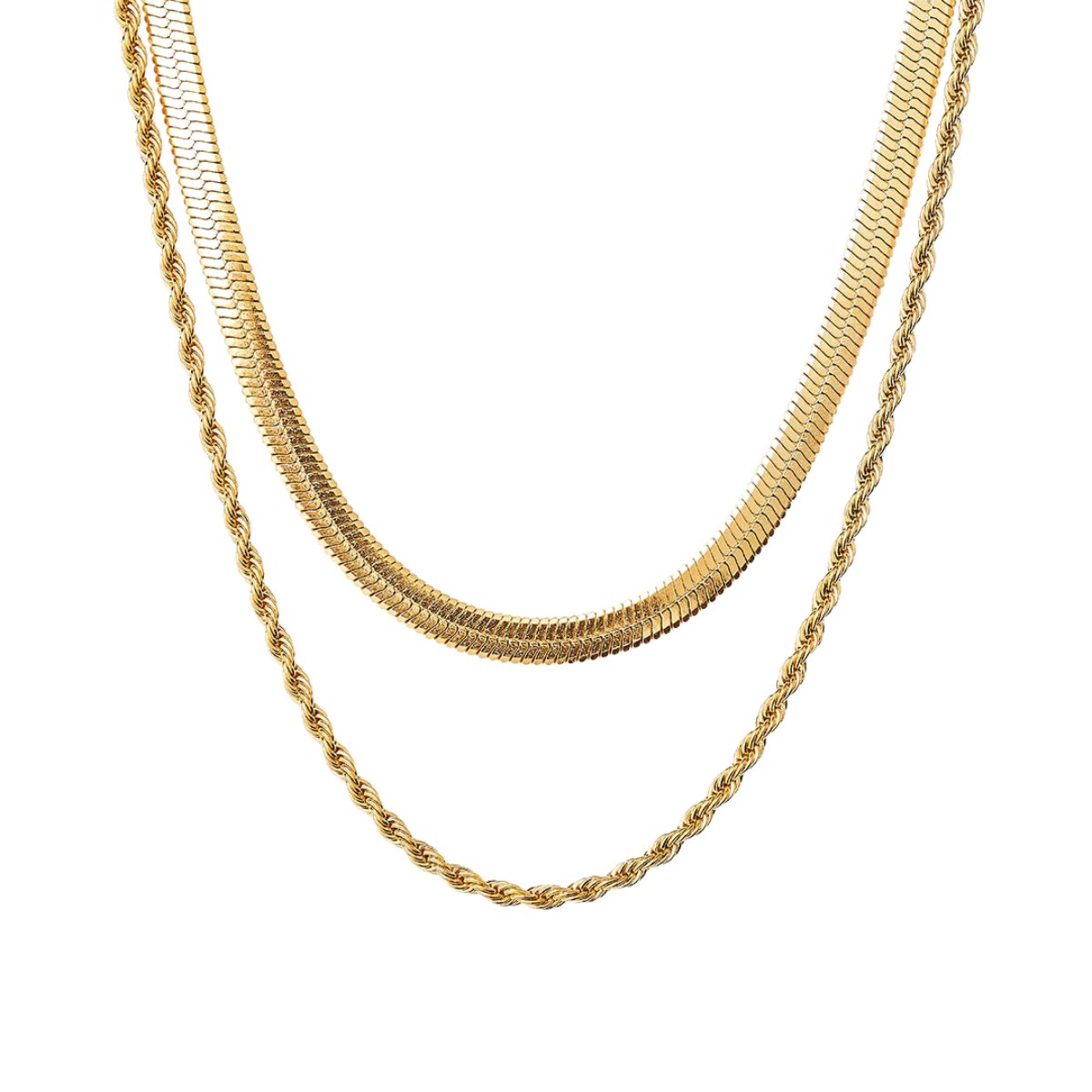 Mix Layered Necklace Melina Plated in 18k Gold