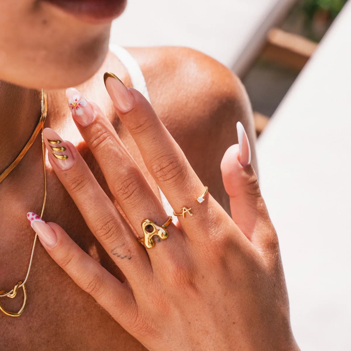 Minimalist Heart Necklace Mix Plated in 18K Gold