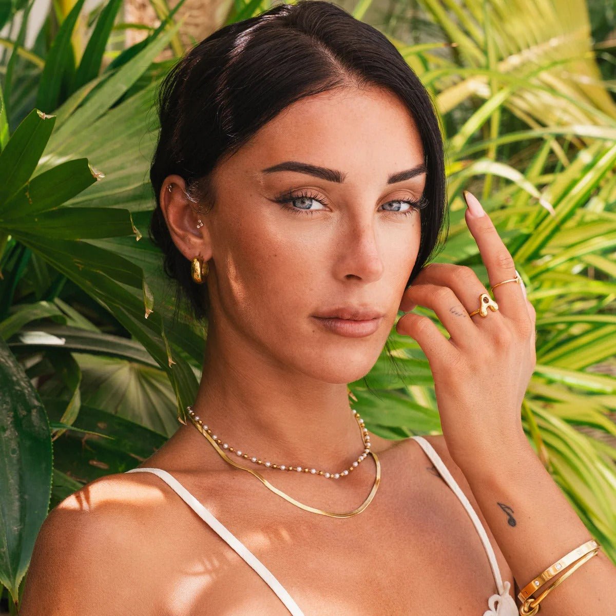 Collier de perles plaqué or 18 carats