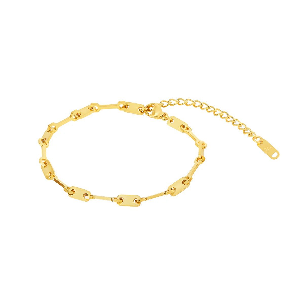 Link Bracelet Tablet Plated in 18K Gold