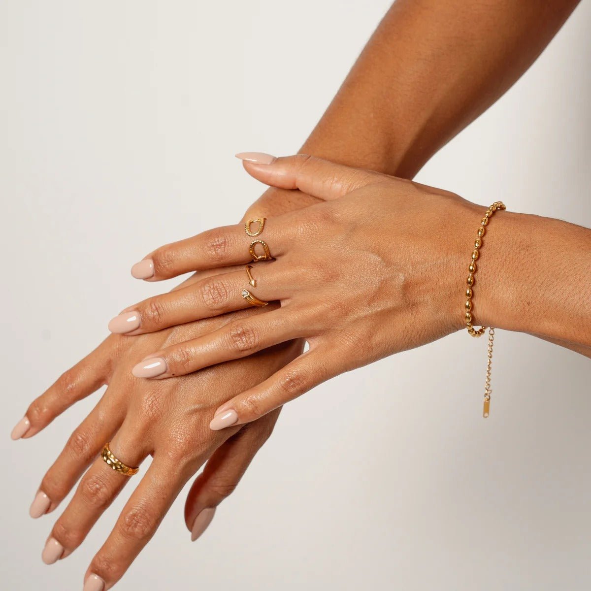 Gold Plated Chain Bracelet with Beads 18K