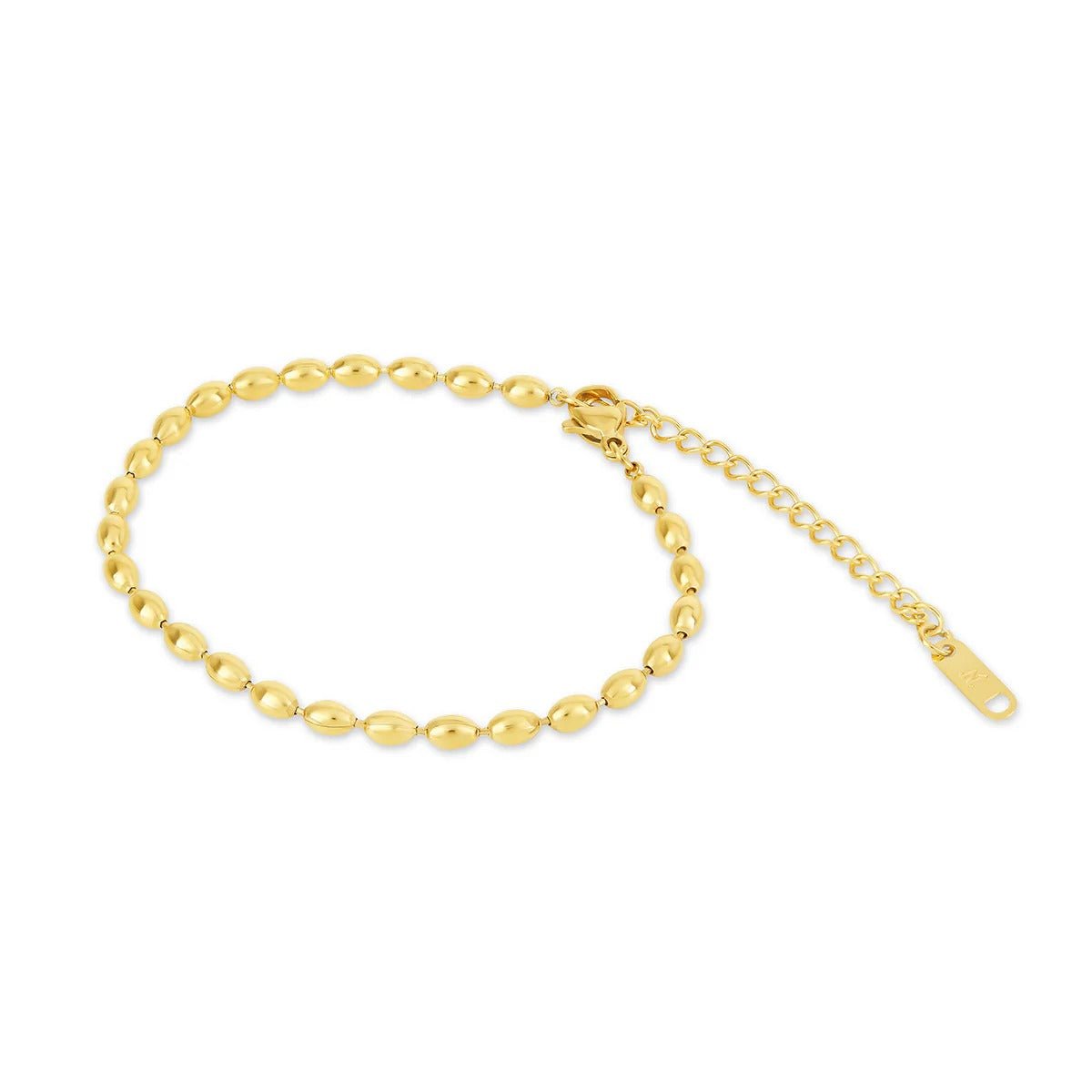 Gold Plated Chain Bracelet with Beads 18K