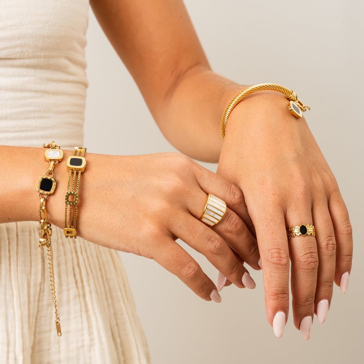 Square Mono Bracelet Plated in 18k Gold