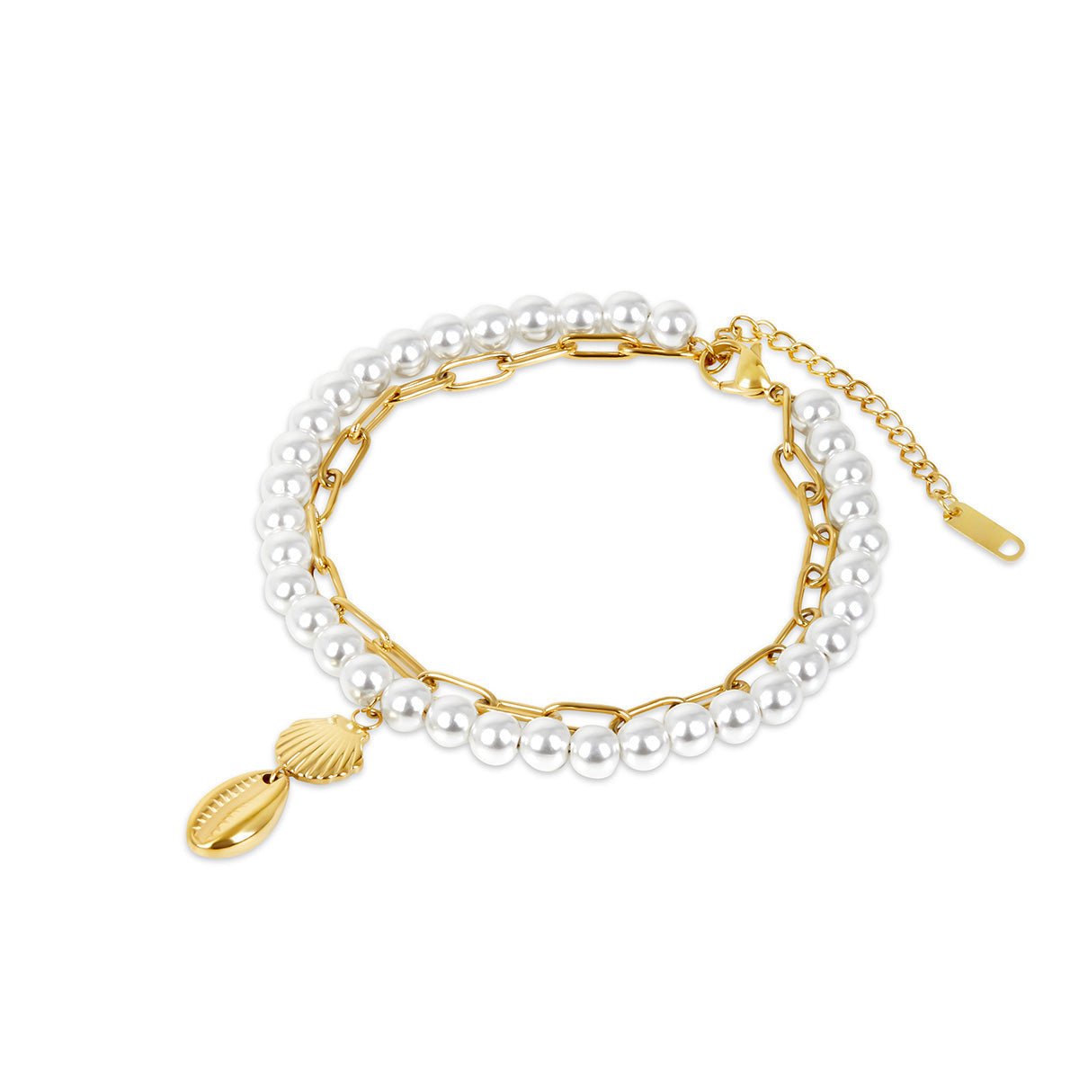 Revyora Pearl Anklet Plated in 18K Gold