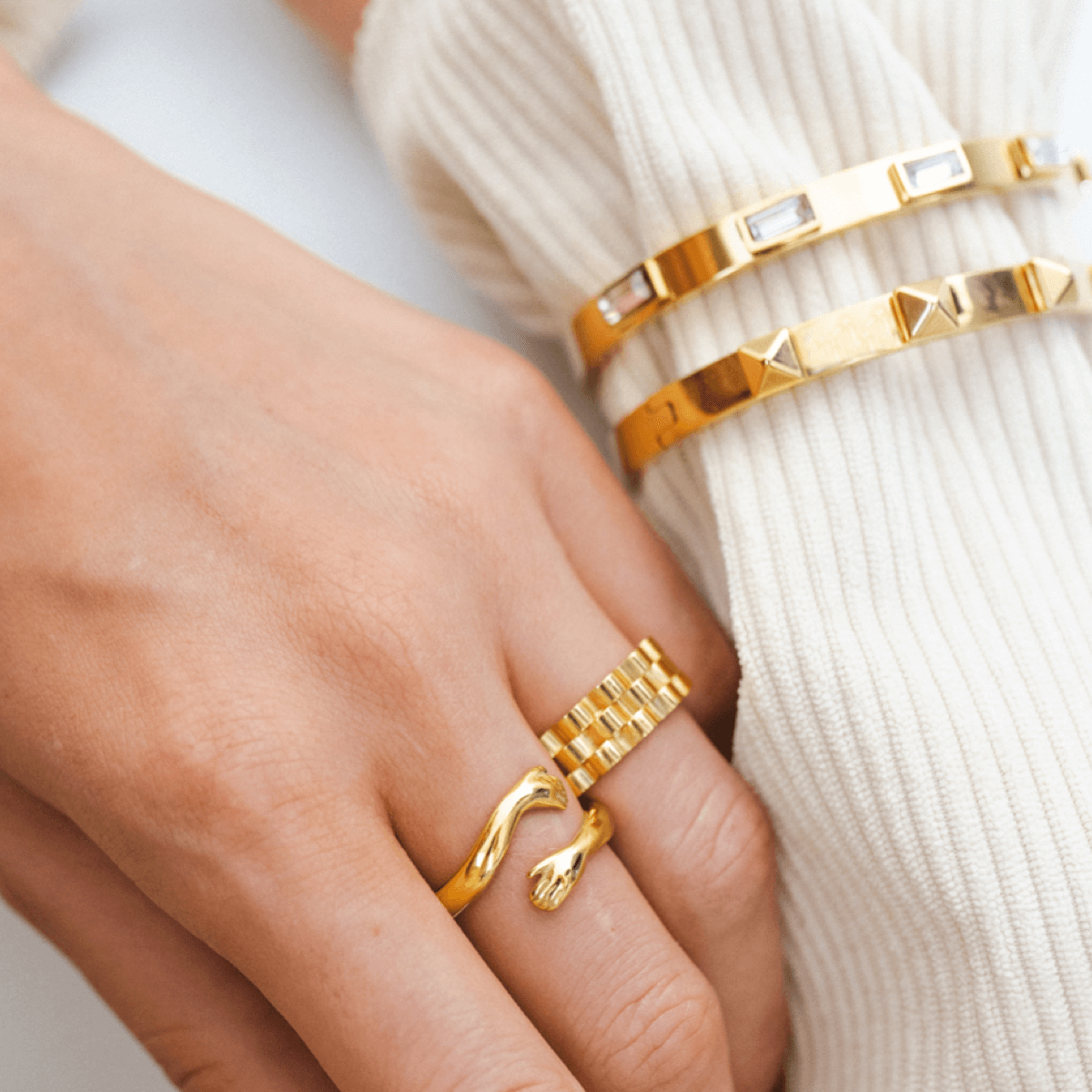18K Gold Plated Embrace Ring