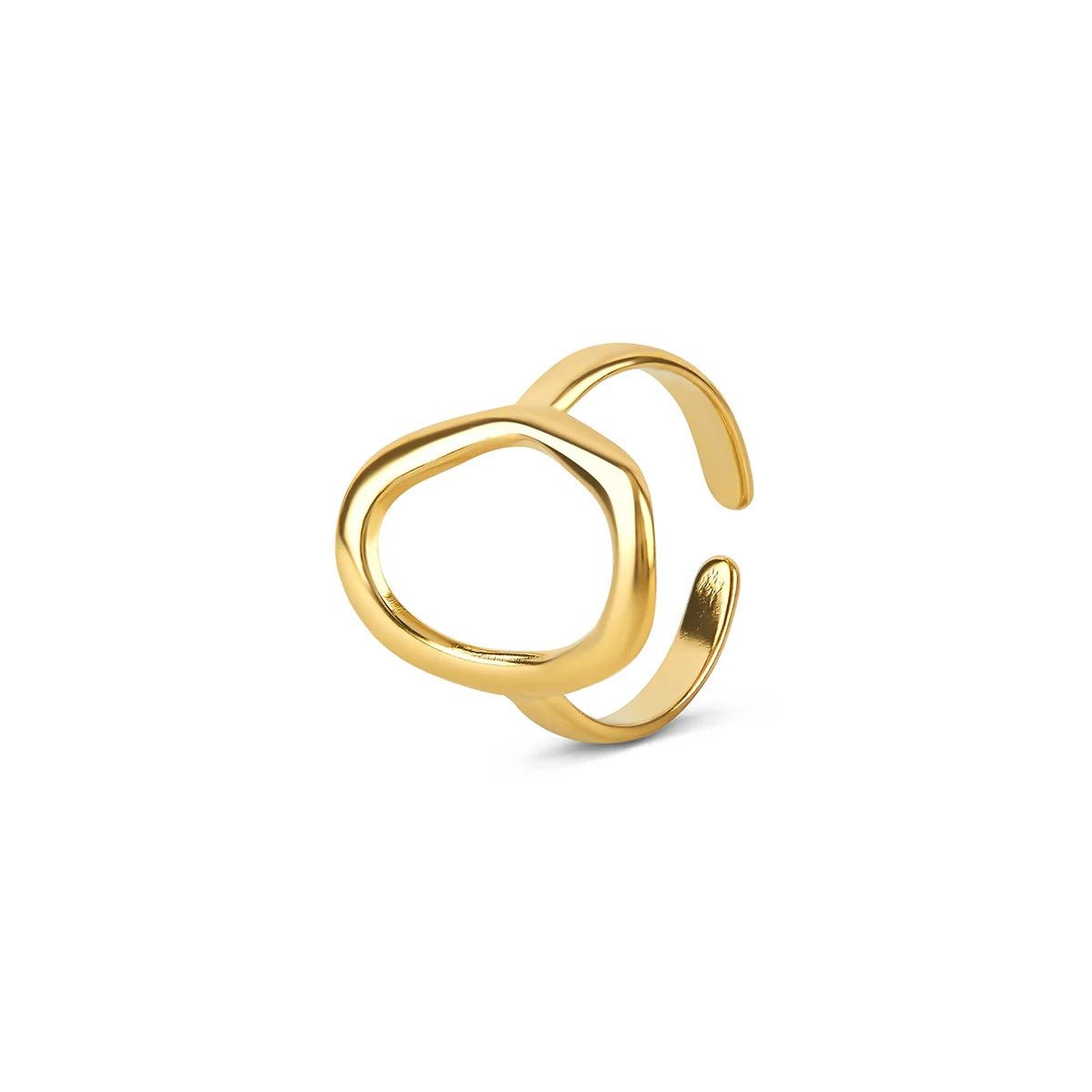 Abstract Organic Contour Ring Plated in 18K Gold