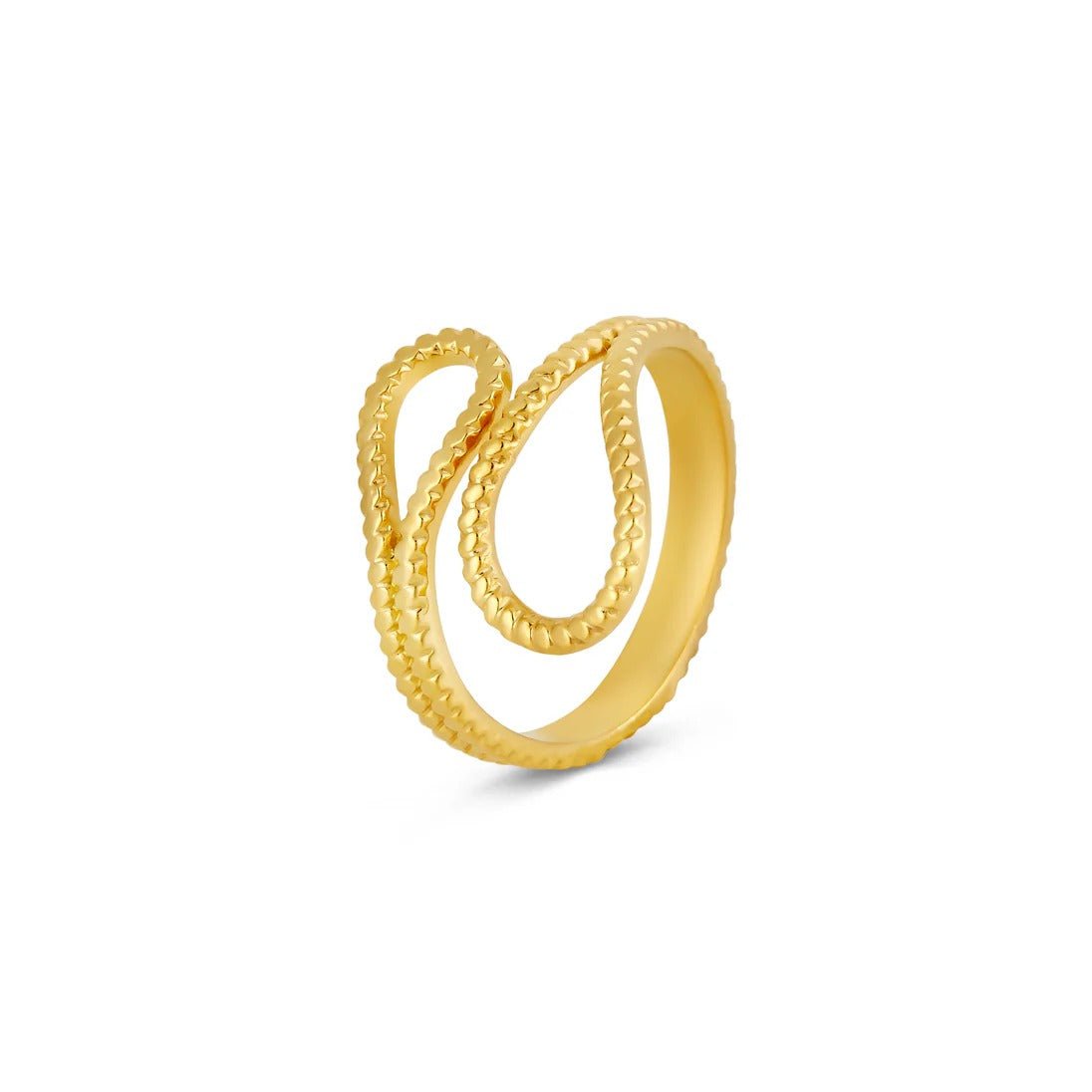 Adjustable Abstract Ava Ring Plated in 18K Gold