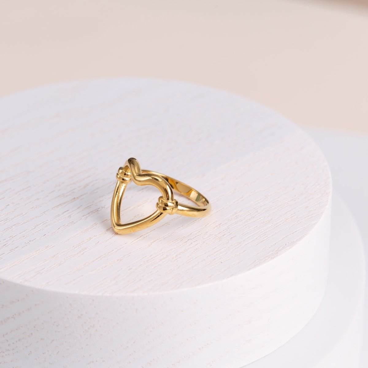 Hollow Heart Ring Plated in 18k Gold