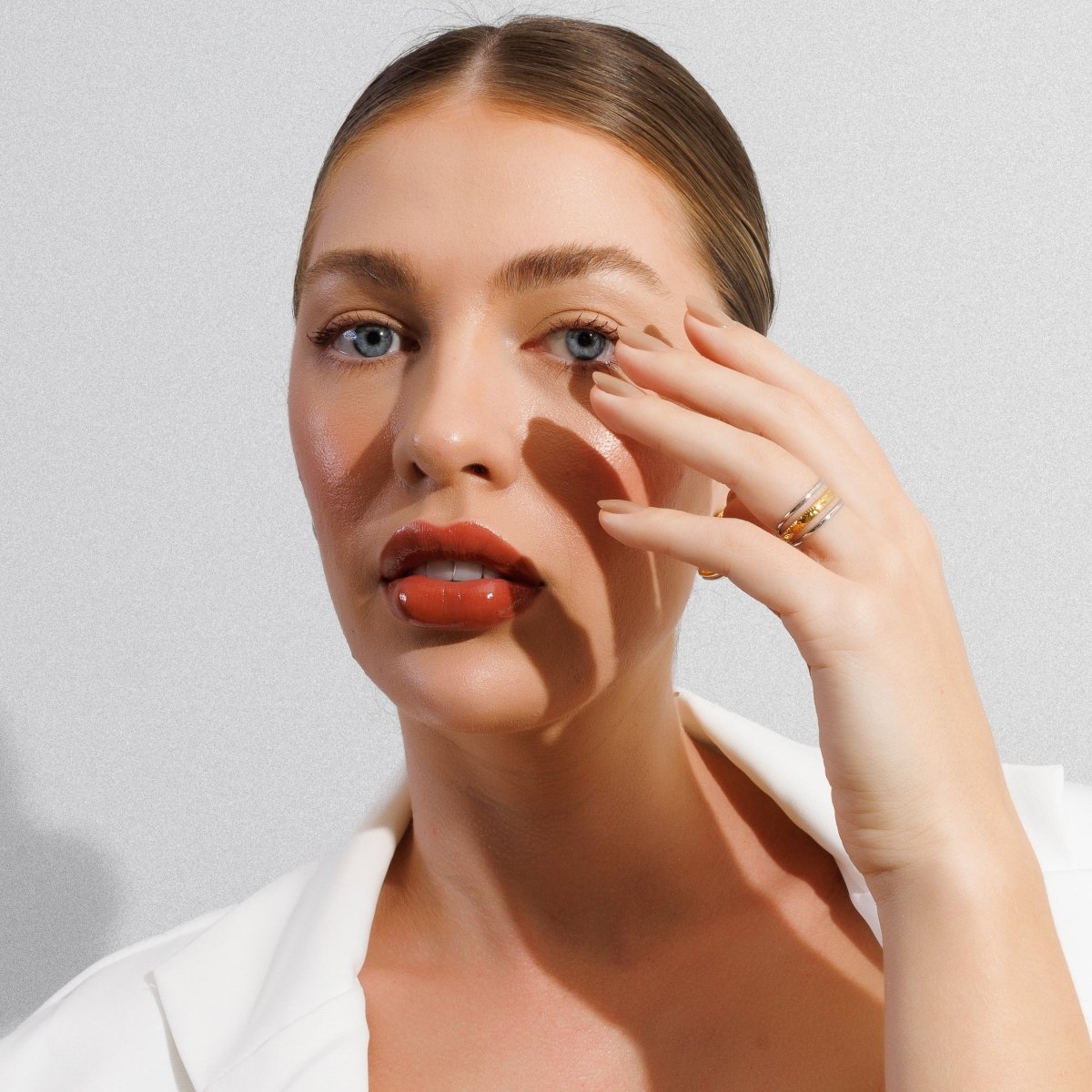 Bague Aura ajustable avec plaquage or et argent mixte