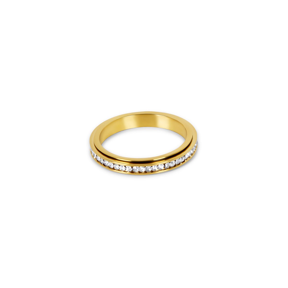 Rotating Brilliant Ring Plated in 18k Gold