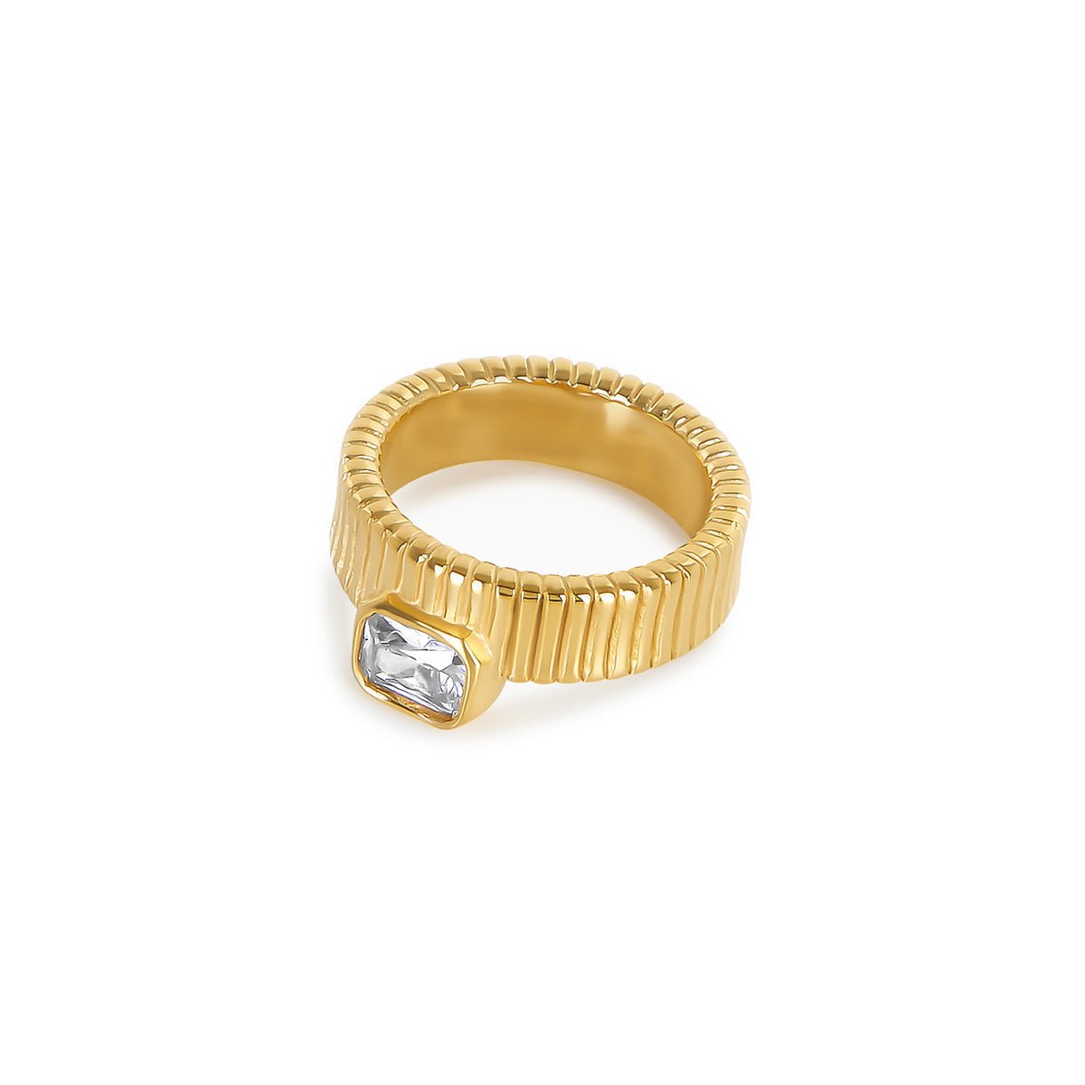 Capri Ring Crystal Plated in 18k Gold