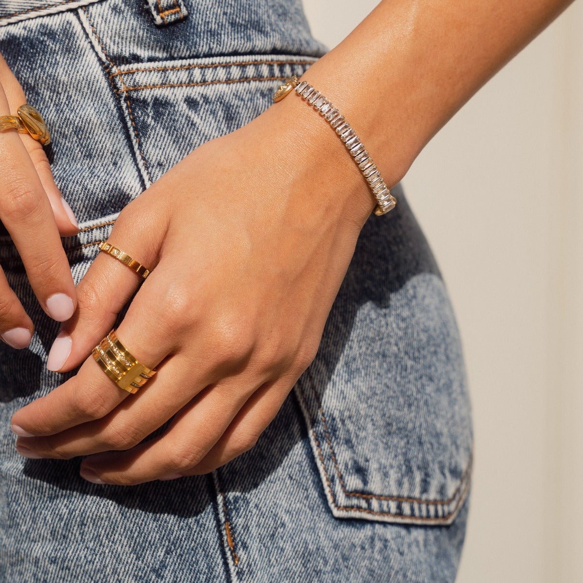 Caviar Stack Ring Plated in 18K Gold