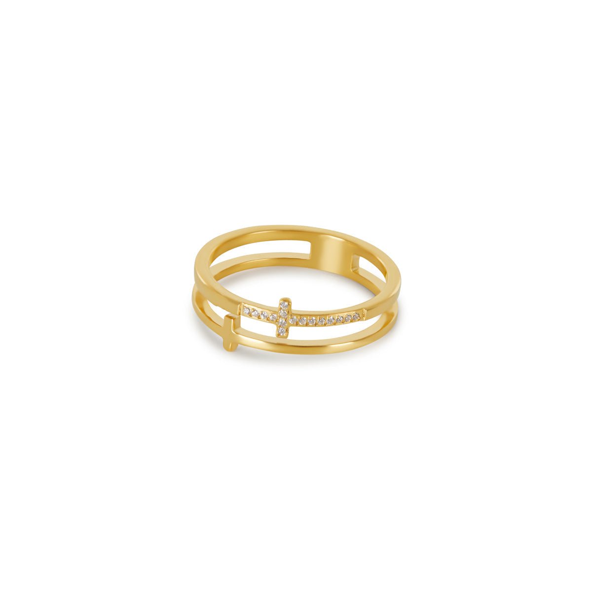 Gold Plated 18k Cross Ring