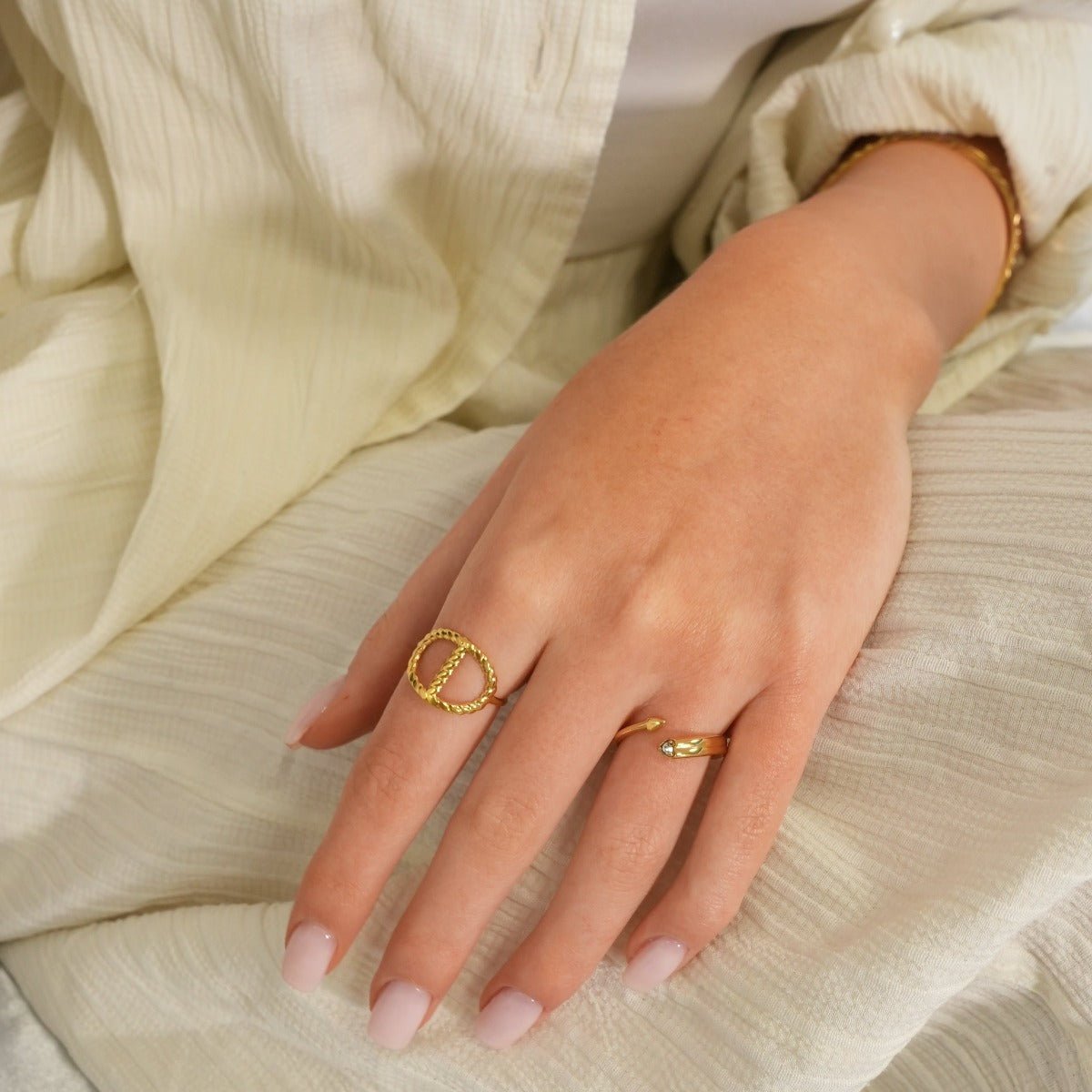 Adjustable Éclat Ring Plated in 18k Gold