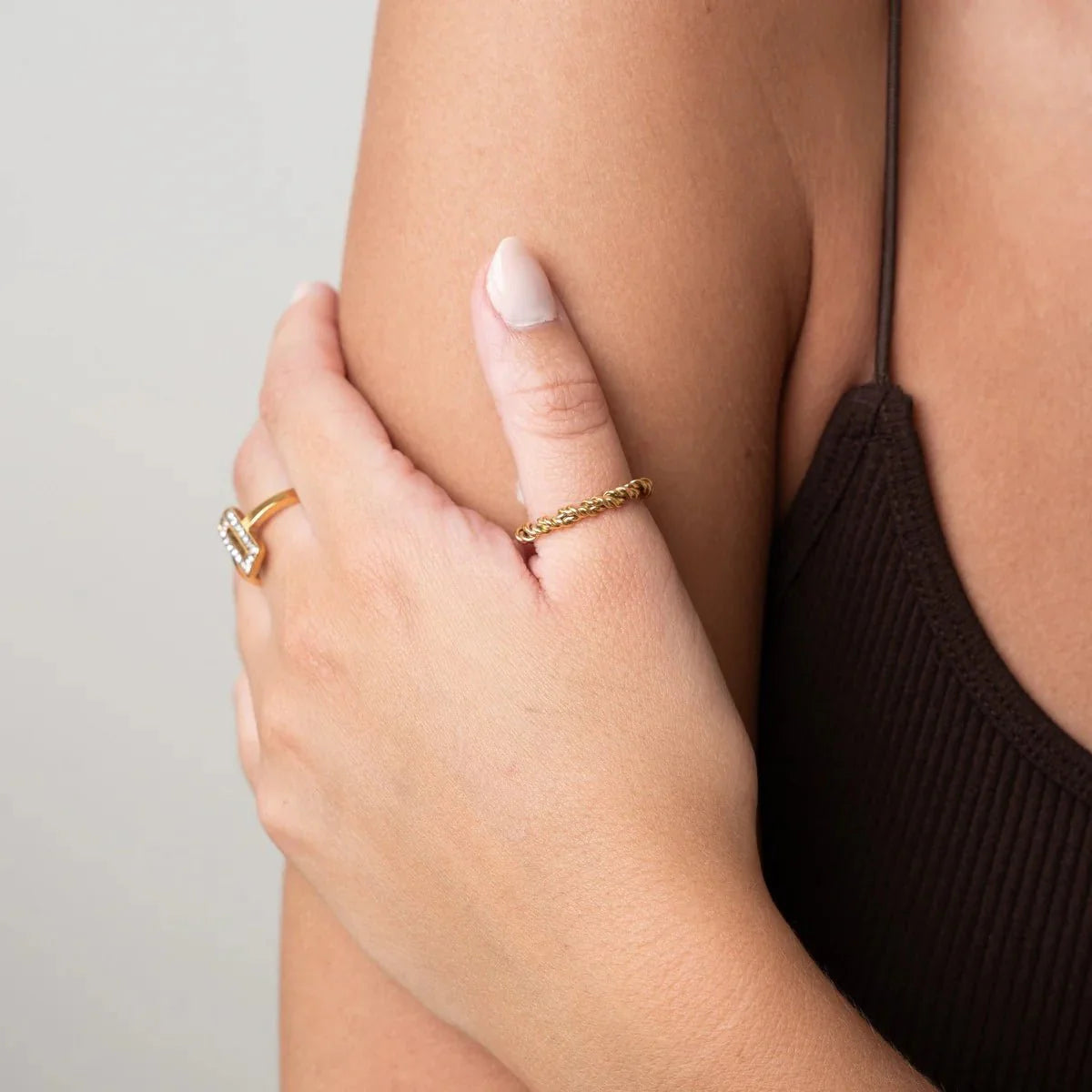 18K Gold Plated Spiral Ring