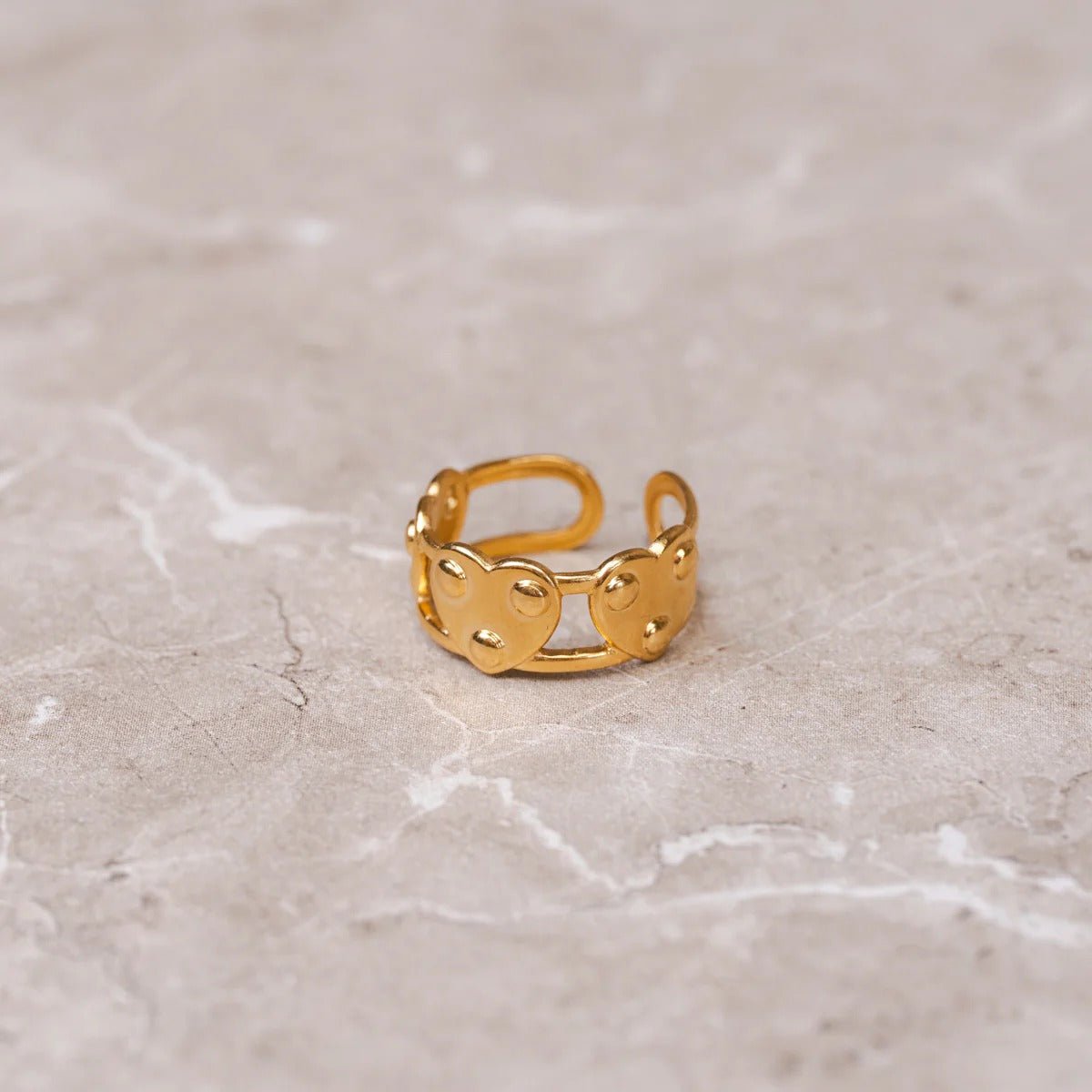 Eternal Heart Adjustable Ring Plated in 18K Gold