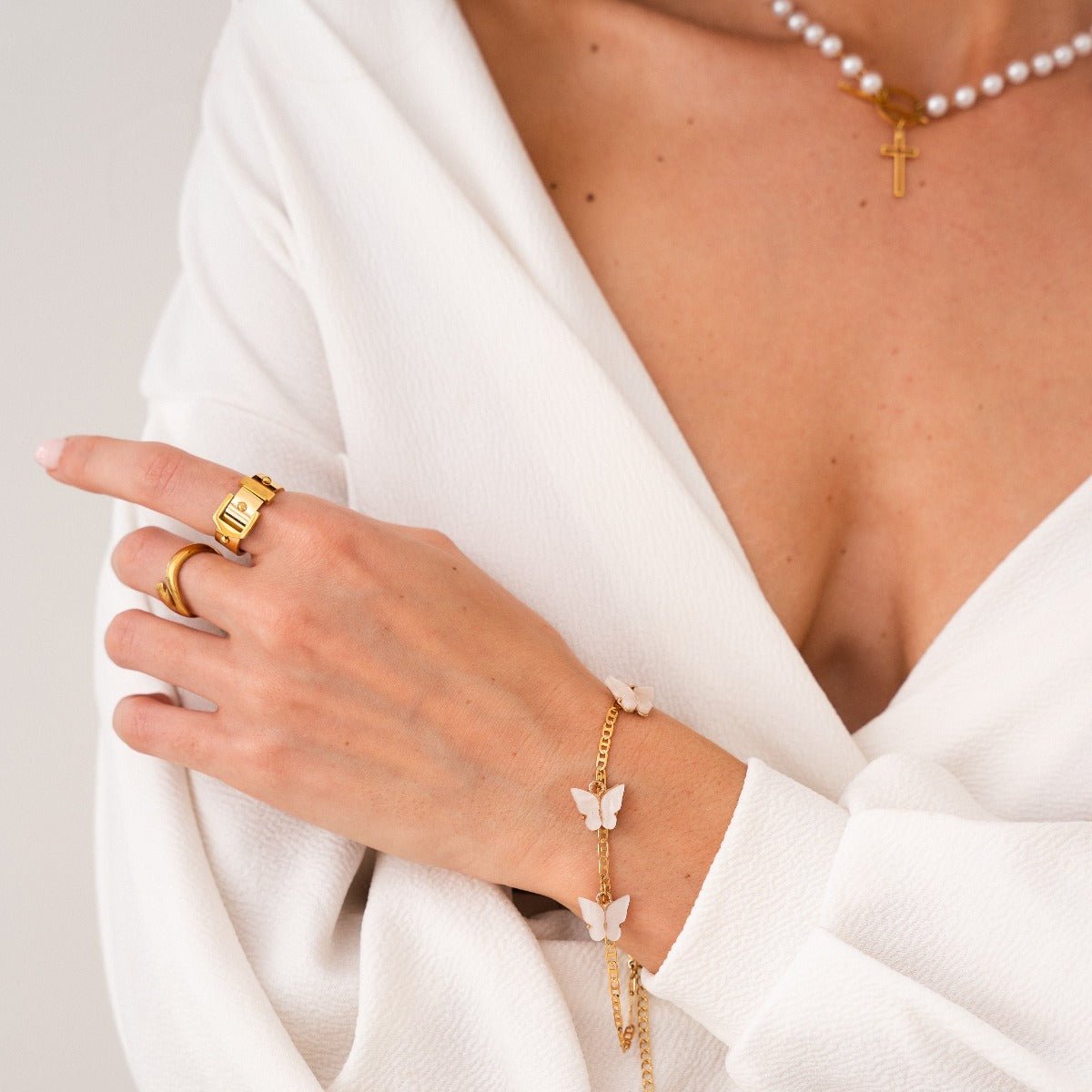 Buckle Ring Plated in 18K Gold