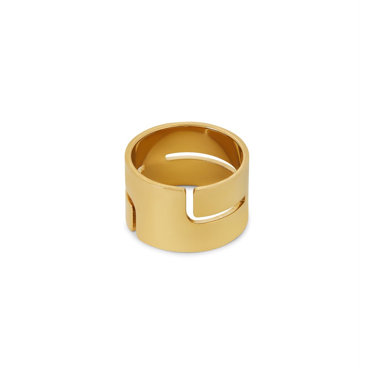 Hi-Lo Chunky Ring Plated in 18K Gold