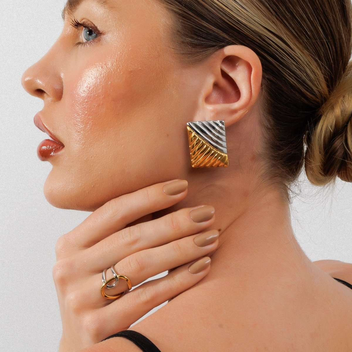 Adjustable Light Bonds Ring with Mixed Gold and Silver Plating