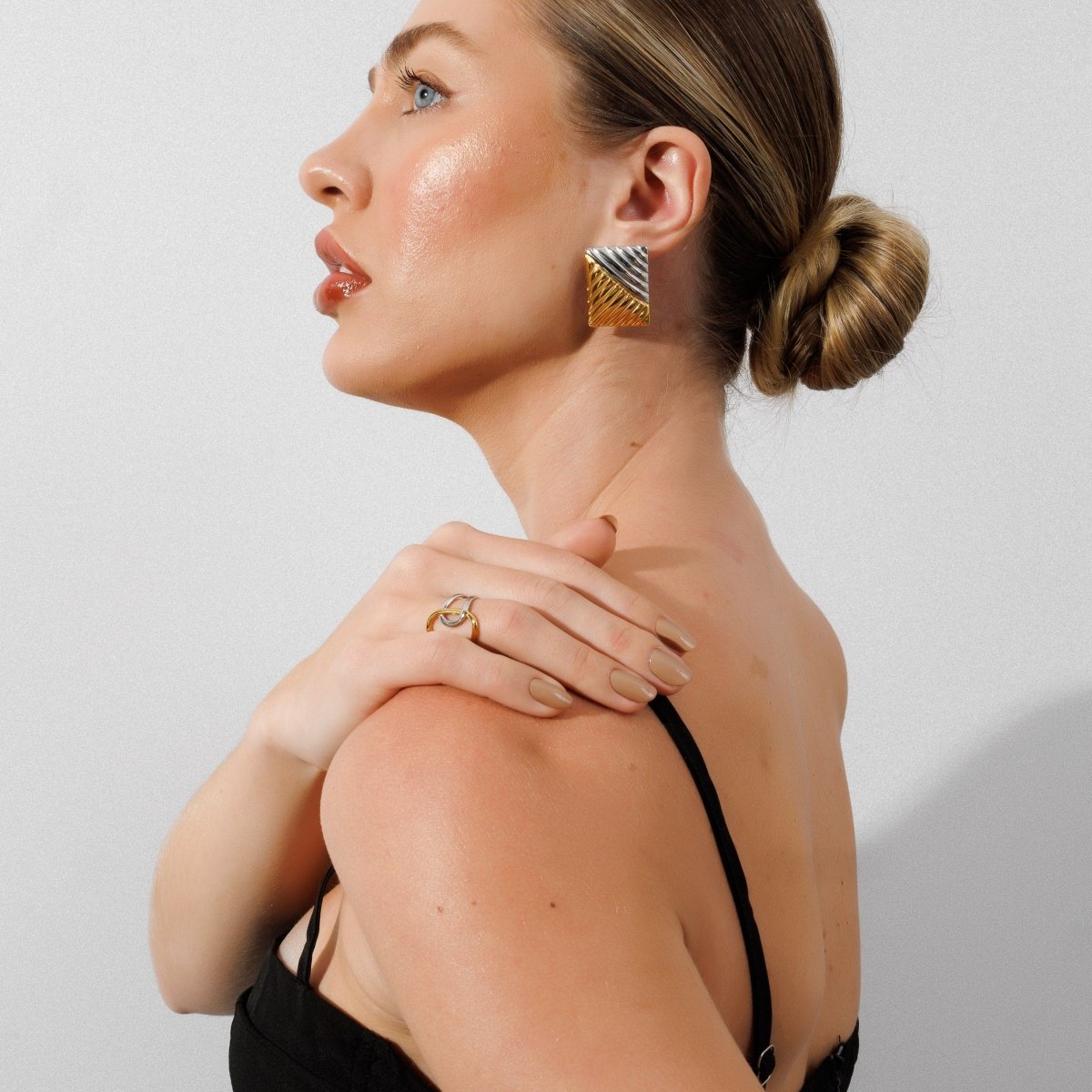 Adjustable Light Bonds Ring with Mixed Gold and Silver Plating