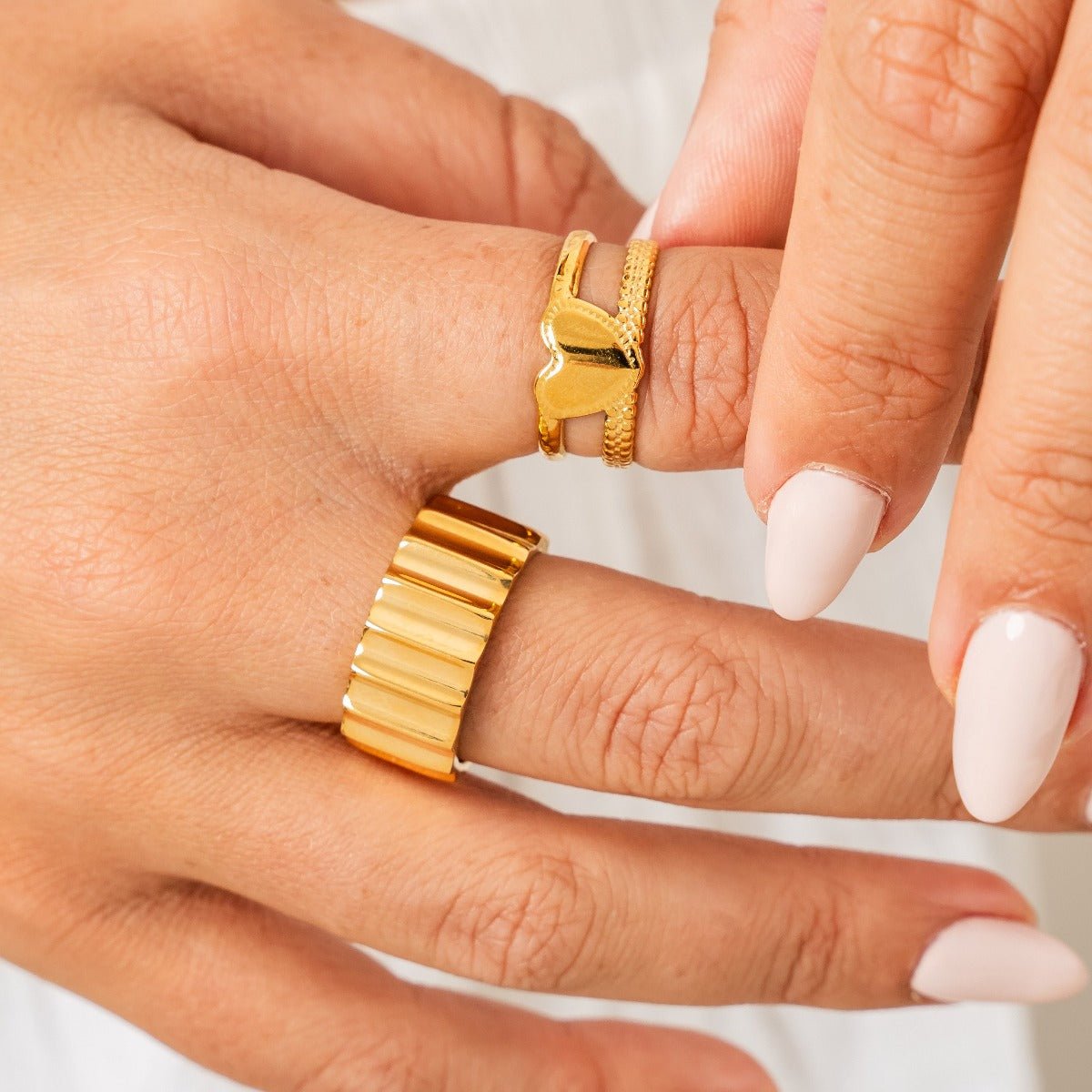 Adjustable Love Ring Plated in 18k Gold