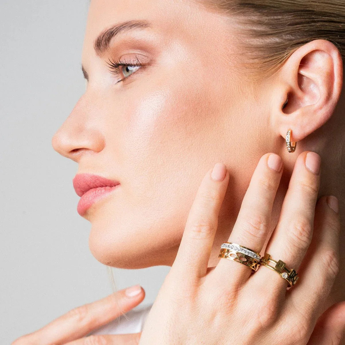 Mosaic Ring Plated in 18k Gold