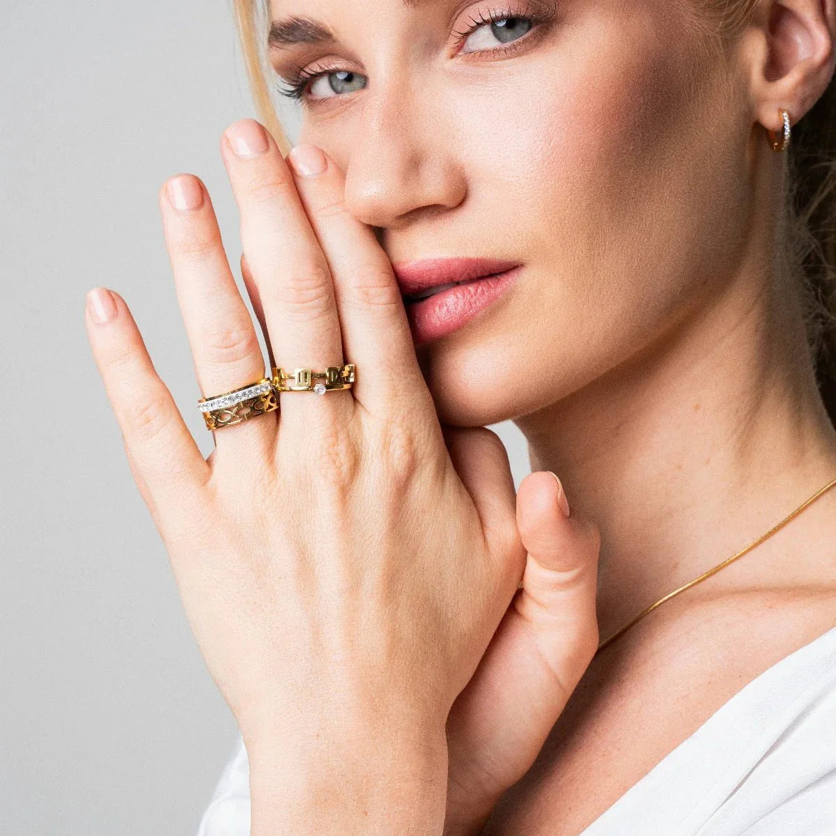 Mosaic Ring Plated in 18k Gold