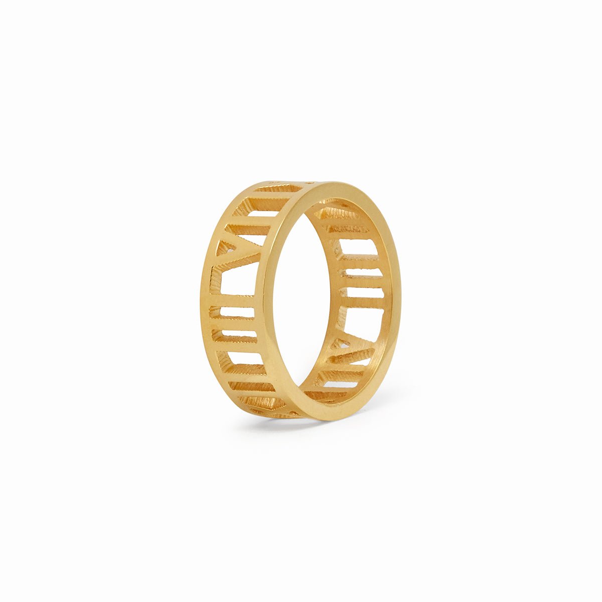 Roman Numeral Ring Plated in 18K Gold