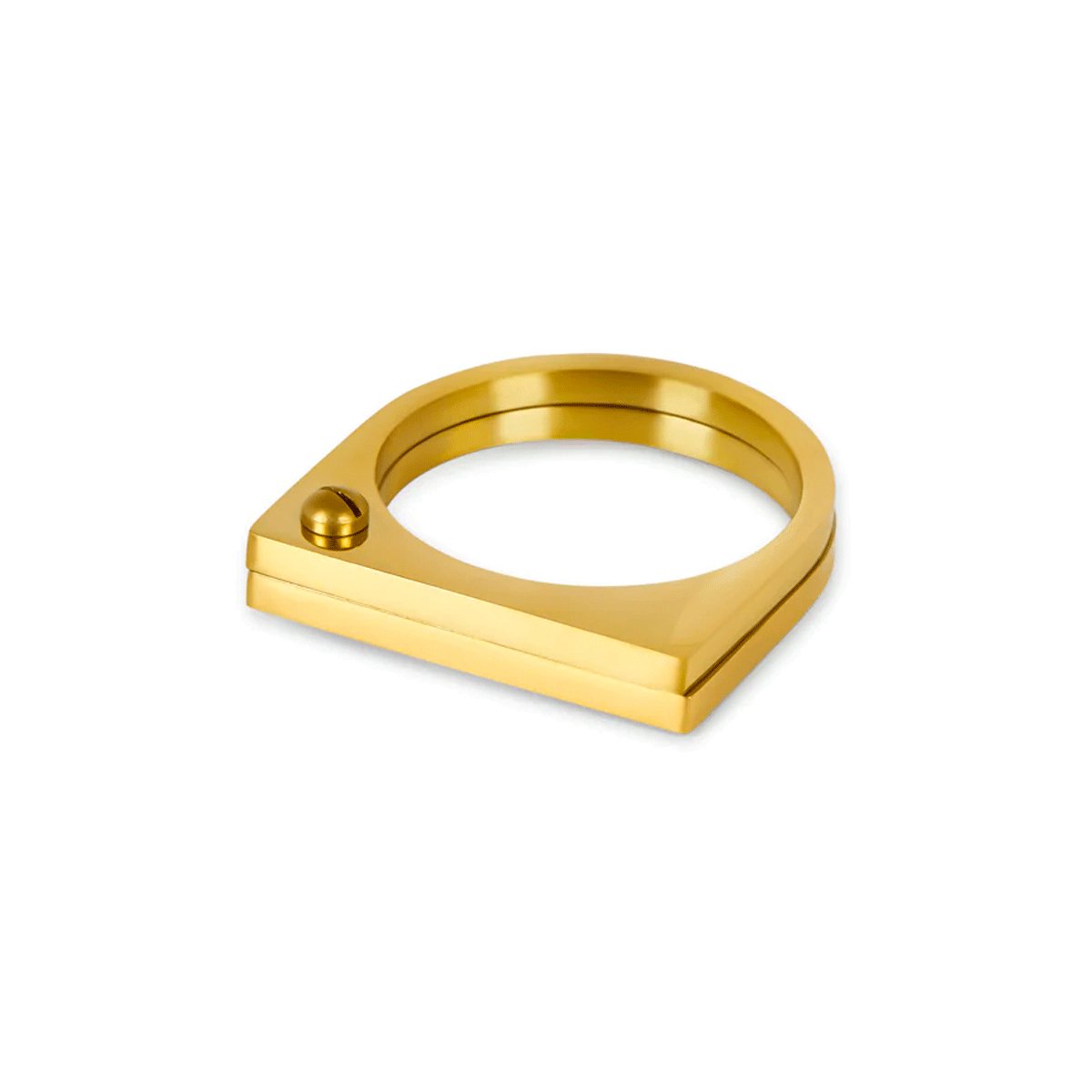 Screw Ring Plated in 18k Gold