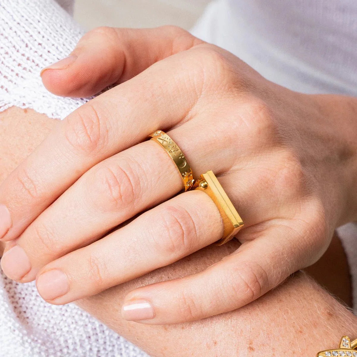 Screw Ring Plated in 18k Gold