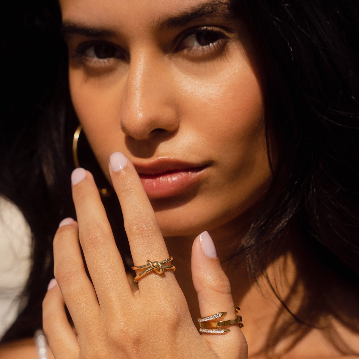 Nail Ring with Tips Plated in 18K Gold