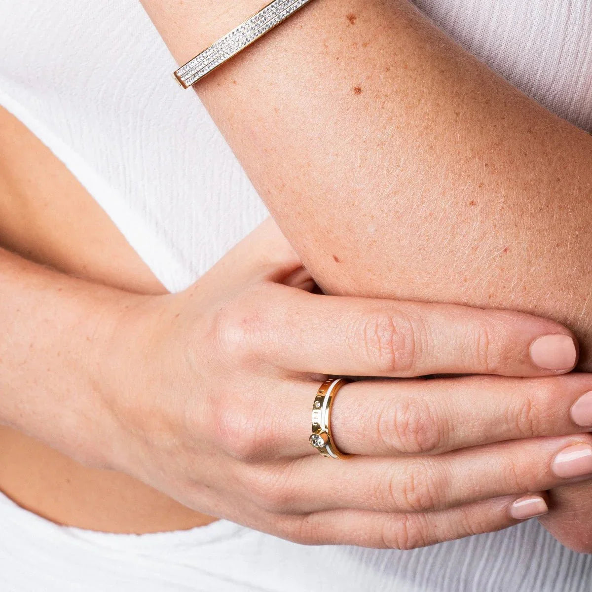 Queen Ring Crystal Stone Plated in 18k Gold