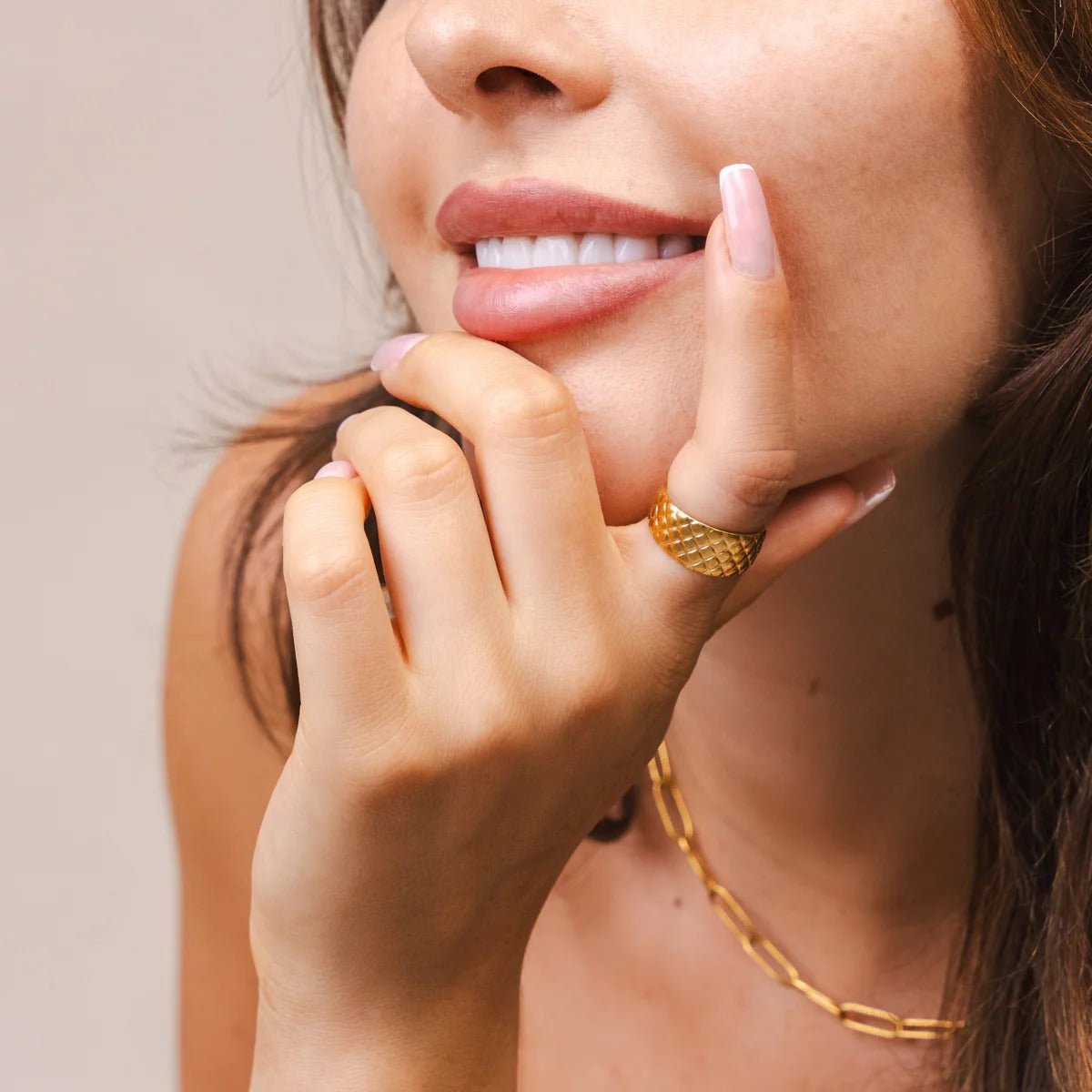 Luxurious Adjustable Weave Ring Plated in 18K Gold