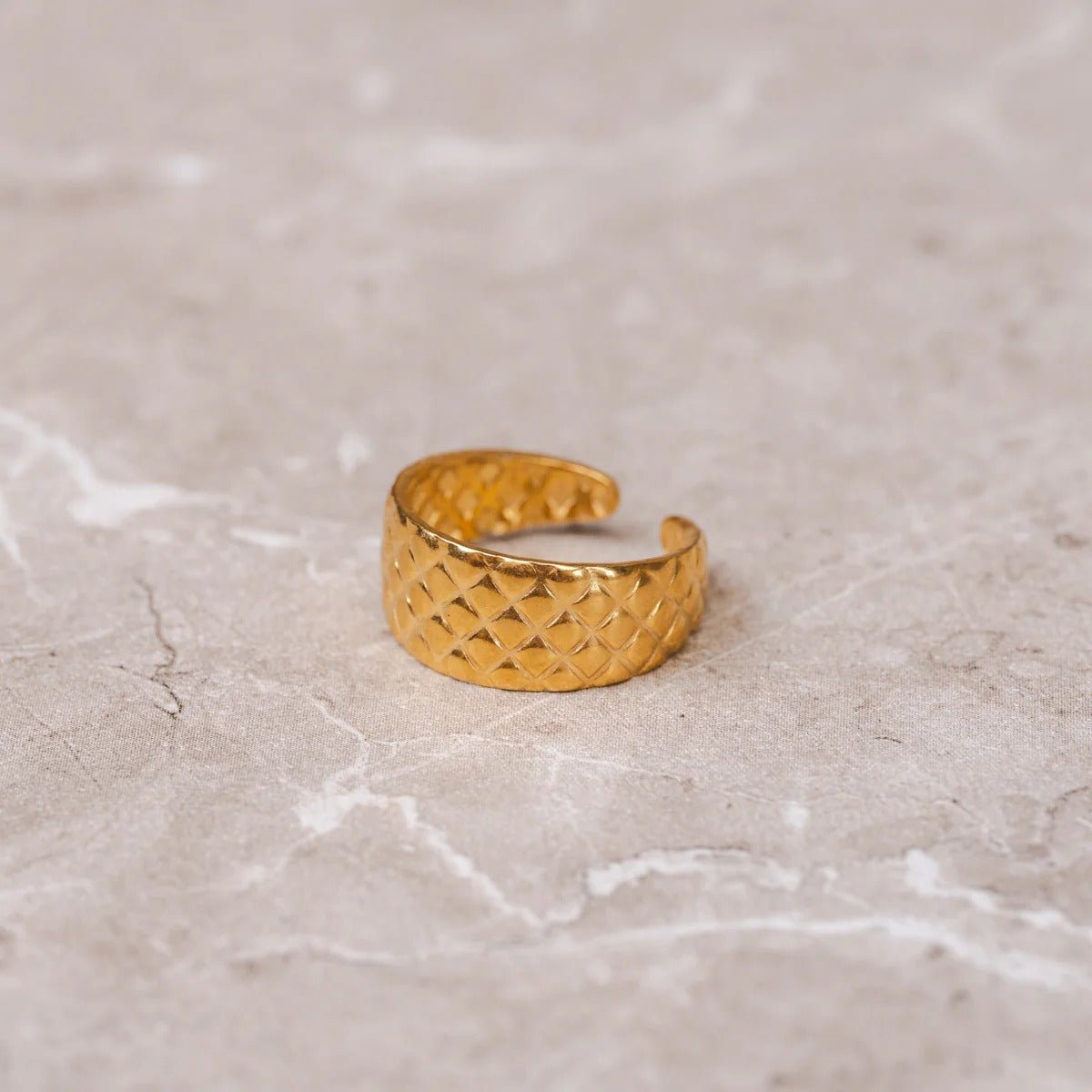 Luxurious Adjustable Weave Ring Plated in 18K Gold